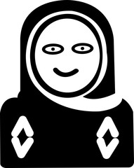 Fototapeta premium muslim woman with hijab icon on white background. muslim woman with hijab icon symbol design. Simple element illustration from Other concept. Vector, EPS 10, isolated on transparent background