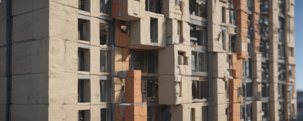 Interlocking modular building blocks, close-up view , closeup, structure