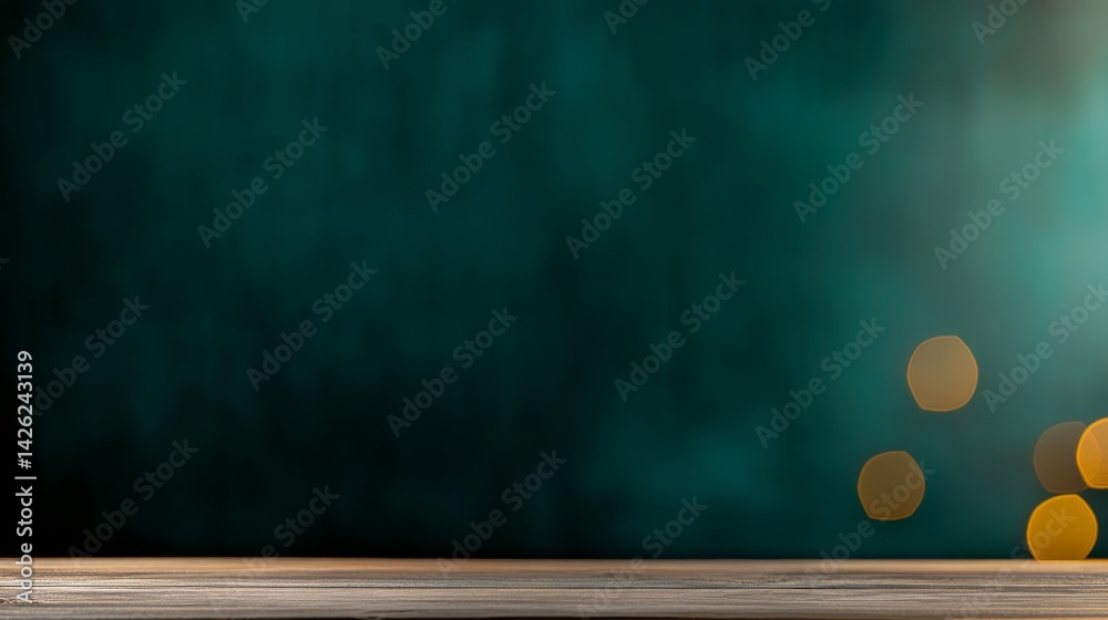 Leinwandbilder soft golden bokeh lights float gently in a blurred background, enhancing the deep emerald green sett