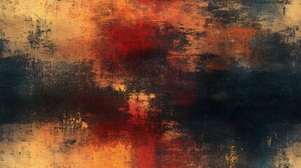 Dynamic interplay of warm and cool tones in a textured abstract painting.