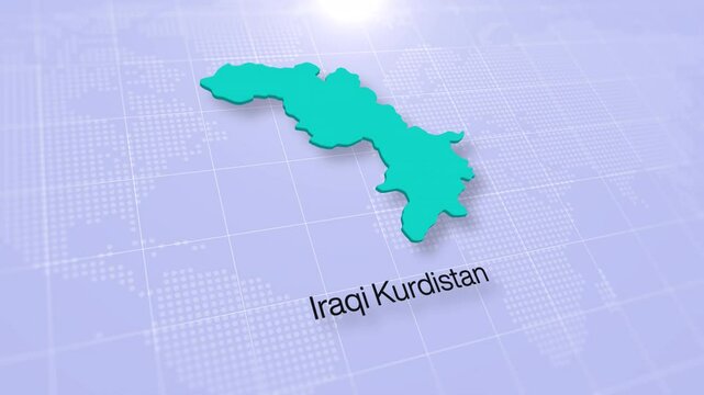 Iraqi Kurdistan Map on Clean White Background Modern Presentation Concept