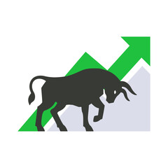 Bull Market Symbol with Ascending Graph