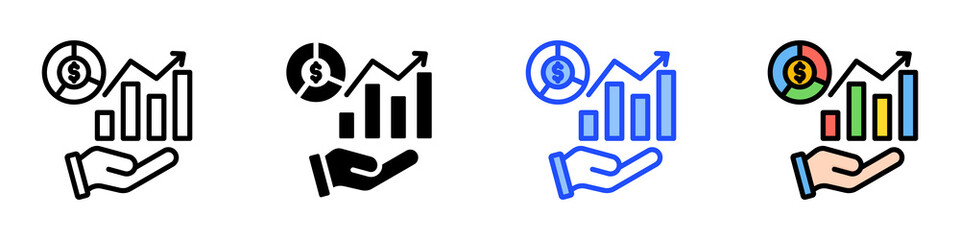 Sales Analytics Icon Set With Multiple Style Collection
