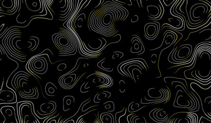 Fototapeta premium Topographic map linear background. Abstract vector seamless pattern. Contour topographic. Isolines height lines. Abstract geographic mountain illustration.