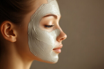 Skin texture beneath cosmetic layer revealed. The photo explores beauty through nature and science. Free space, space for text, mockup