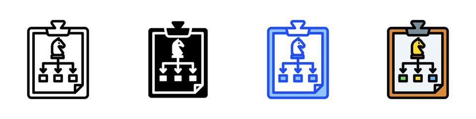 Strategy Framework Icon Set With Multiple Style Collection
