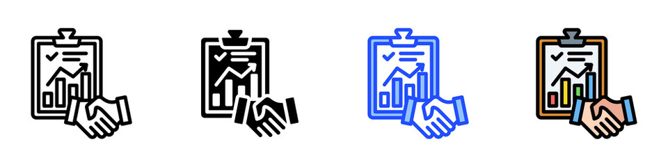 Agreement Icon Set With Multiple Style Collection