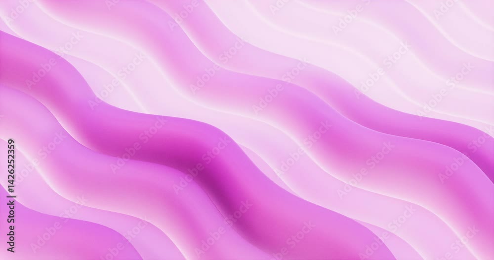 Poster abstract 3d geometric wavy art background. pink gradient. 4k seamless loop animation.