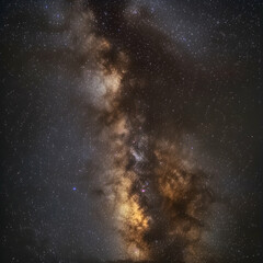 Obraz premium Majestic Milky Way galaxy core, night sky, astrophotography, cosmic dust and stars. Ideal for science, space, or astronomy projects