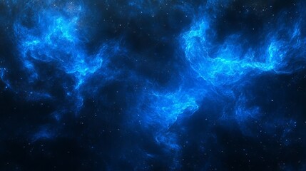 Naklejka premium Cosmic galaxy with dazzling bright stars and nebula in blue hues, ideal for futuristic and high-tech themes, Astral Projection Themes, an illustration