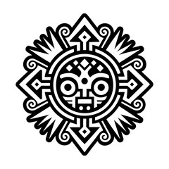 A solid style icon of geoglyphs tattoo