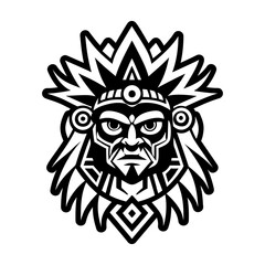Obraz premium A filled style icon of shaman mask tattoo