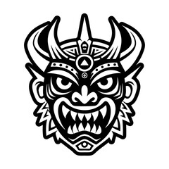 A glyph style icon of diablada tattoo