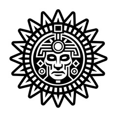 A glyph style icon of sun god tattoo