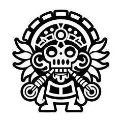 A glyph style icon of nazca shaman tattoo