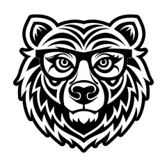 A filled style icon of spectacled bear symbol