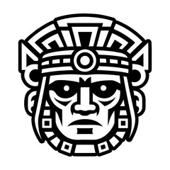 A solid style icon of tiwanaku tattoo