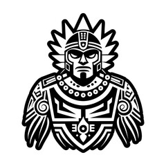 A glyph style icon of tribal warrior tattoo