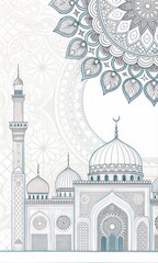 Elegant abstract white background with intricate patterns for banners. (Background)