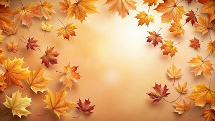 Autumnal foliage design with falling leaves on a warm background