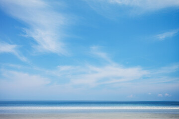 Obraz premium Summer blue sky cloud gradient light white background. Beauty clear cloudy in sunshine calm bright winter air bacground. Gloomy vivid cyan landscape in environment day horizon skyline view spring wind