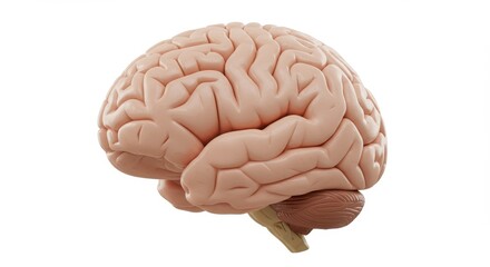 Highly detailed model of a human brain is showcased against a white background