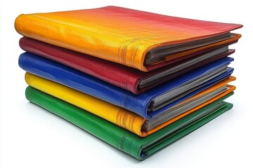 Colorful stacked binders showcasing vibrant hues for organization and storage solutions