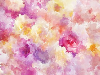Fototapeta premium Watercolor garden dreamlike floral blooms