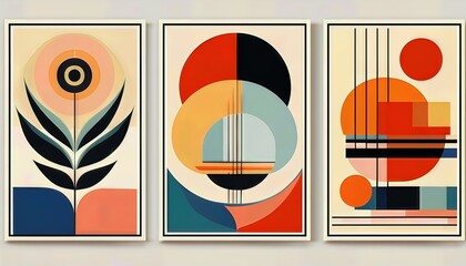 Vibrant Midcentury Art Posters Retro Abstraction Echoing the Spirit of the s in a Dynamic Composition, Perfect for Digital Art, Home Decor, or Design Inspiration.
