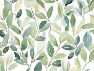 Watercolor leafy branches creates a lush design