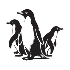 Obraz premium Elegant Adelie Penguin Silhouette Vector - Minimalist Wildlife Illustration - Perfect for Nature Posters, Educational Materials, Logos, and Art Projects.