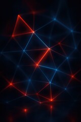 Abstract Neon Network: Intertwined Lines of Red and Blue Light