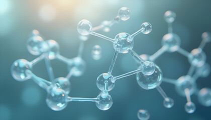 Molecular Structure of Chemical Compounds in a Blue Scientific Background