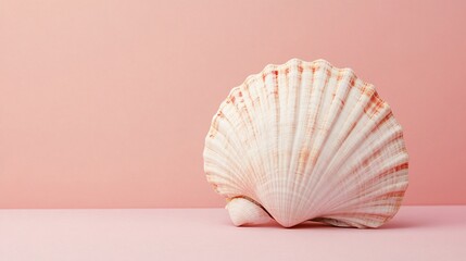 Serene Seashell Minimalism - Clean Background with Subtle Shell Decor for Peaceful Ambiance