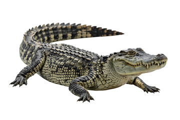 Realistic Crocodile on White Background