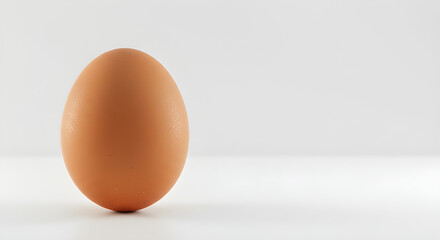 brown egg on white background