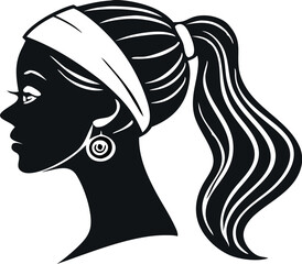 Elegant, feminine silhouette in profile, illustrating the curves and lines of the figure against a contrasting surface