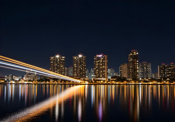 Naklejka premium new york city at night