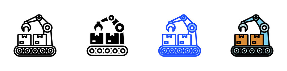 Assembly Icon Set With Multiple Style Collection