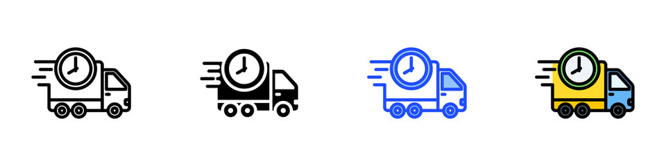 Delivery Icon Set With Multiple Style Collection