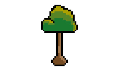 tree pixel art vector icon