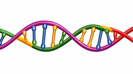 Colorful DNA strand, genetic code, science background, medical research illustration
