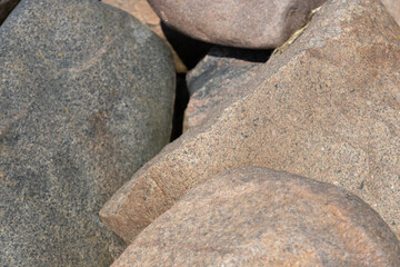 Natural Arrangement of Large Stones and Rocks in Bright Sunlight