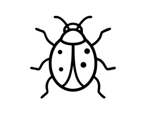 ladybug silhouette in white background