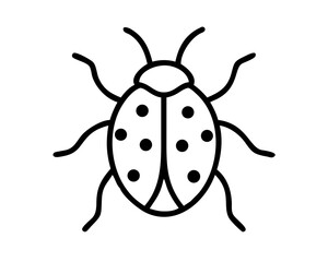 ladybug silhouette in white background