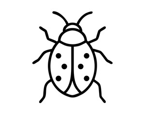 ladybug silhouette in white background