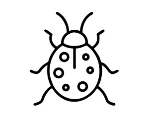 ladybug silhouette in white background