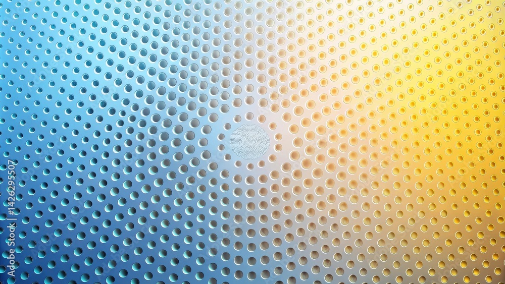 Poster Abstract Circular Pattern on Metal Surface with Gradient Color Transition
