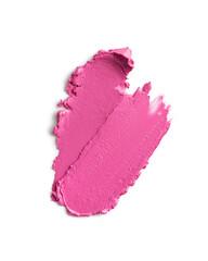 Pink lipstick smear close-up, glossy cosmetic texture for beauty and makeup background