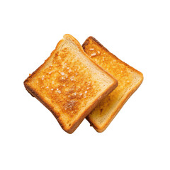 Toast slices on plate png breakfast bread png golden brown toast png white background image